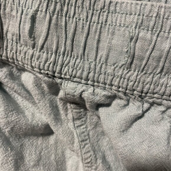 Cynthia Rowley Pants Womens Large Linen Light Blue Wide Leg Pull On Crop Modest - Picture 8 of 8